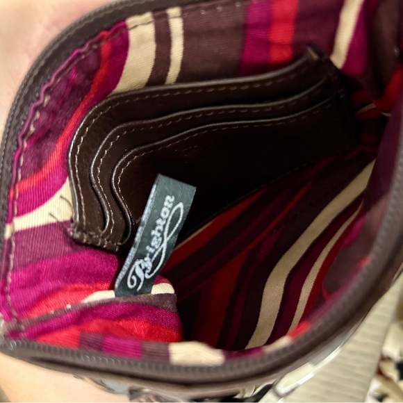 Brighton Brown Croc Embossed Crossbody Bag with Silver Buckle - Picture 13 of 14